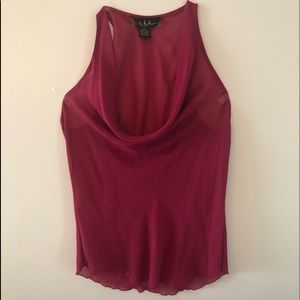 Nicole Miller 100% Silk Racerback Blouse Sz 8